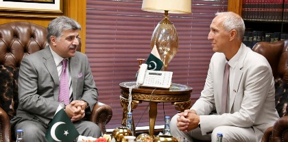 Islamabad 01.09.2026: Member of the German Bundestag (Parliament) Mr. Christoph Schmid called on Deputy Speaker National Assembly Syed Ghulam Mustafa Shah at Parliament House